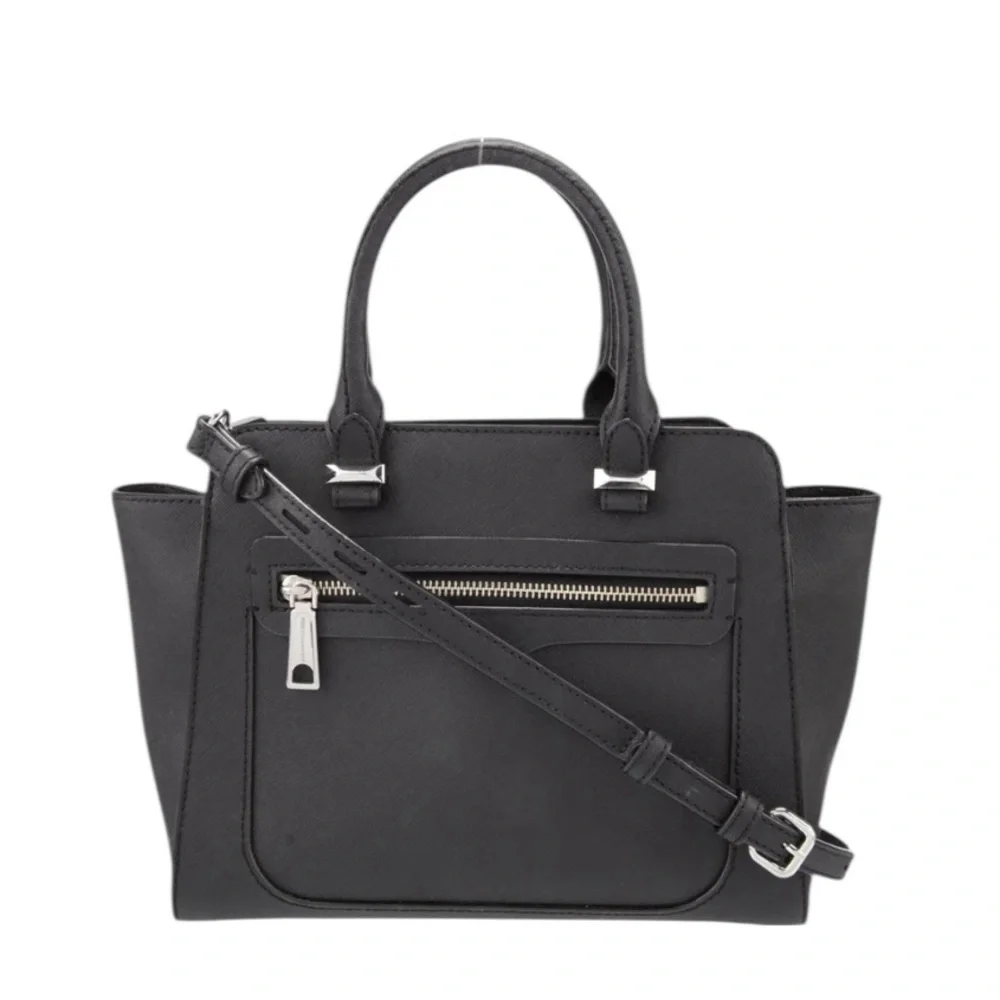 Rebecca Minkoff Black Leather Top Handle Satchel Crossbody EUC